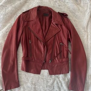 DIESEL Distressed Sheep Leather Moro Biker Women’s Jacket